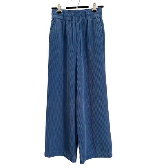Urban Outfitters BDG Size S-P Corduroy Wide Leg  Pull-on Pants Blue Color Pocket - Picture 1 of 9